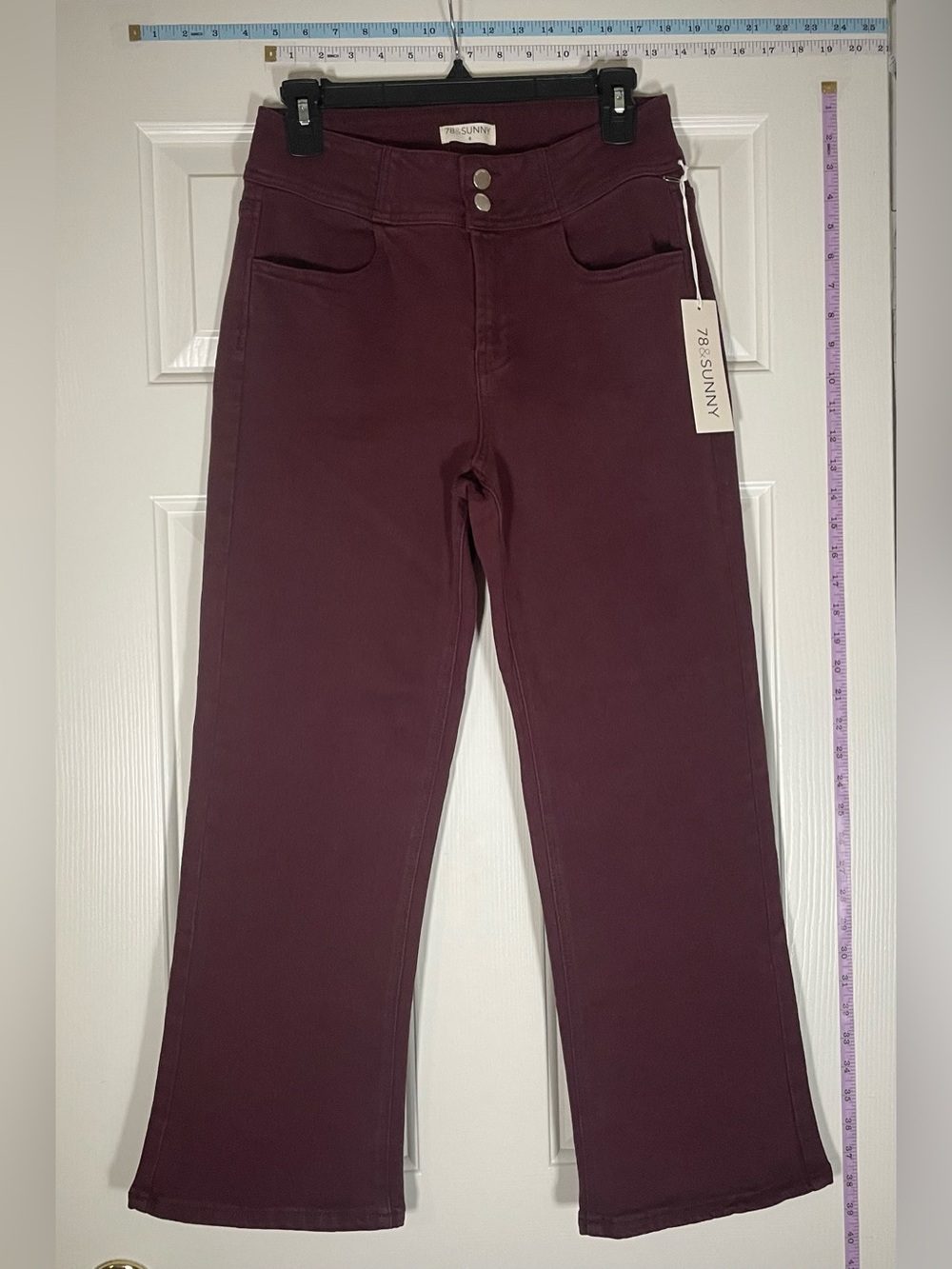 78 & Sunny Women's Plum Wide Leg Jeans Size 8